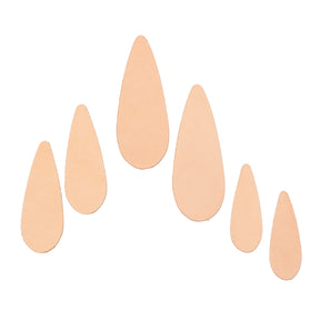 Small Teardrop Veg Tan Earring - 6 Pair