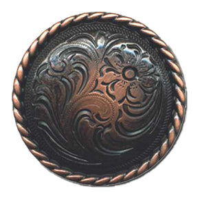 1" Floral Rope Concho - Copper