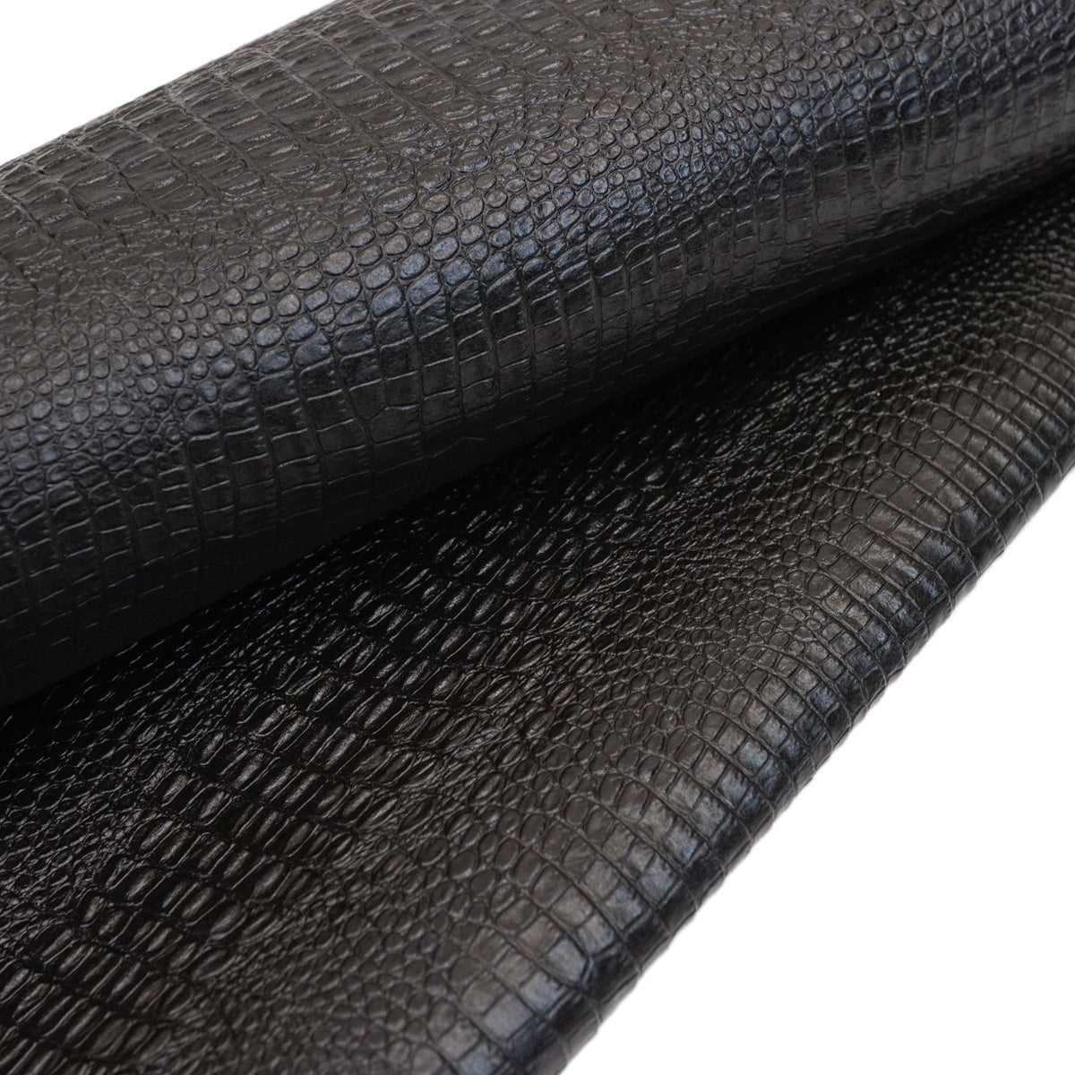 Embossed Gator on Cow - Black | Springfield Leather Co.
