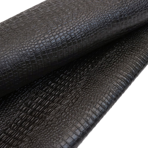 Embossed Gator on Cow - Black | Springfield Leather Co.