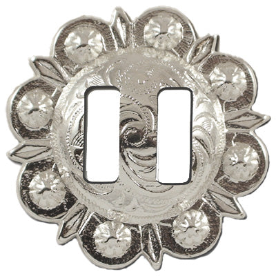 115-160034.SLC.jpg 1" Slotted Berry Concho - Silver Plate Image