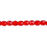 4mm Siam Ruby Bead Strand - Firepolished