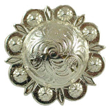 1" Spiral Berry Concho - Silver Plate