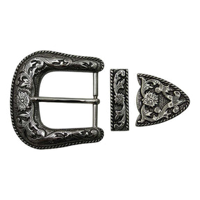 1 ½" Victoria Buckle Set - Antique Silver Plate
