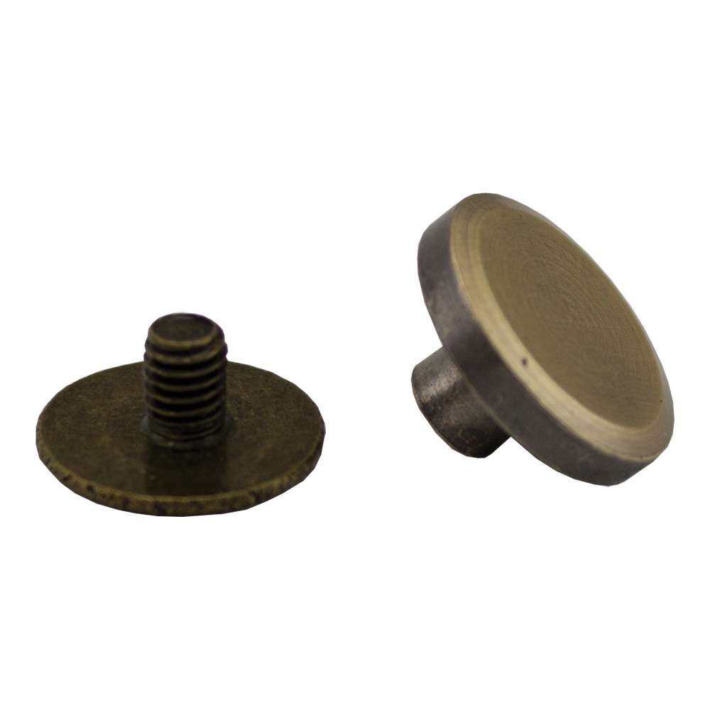 020-802103.SLC.jpg 3/16" Flat Screw Post - Solid Brass/Nickel Plate 10pk Image