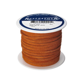 Lace, Suede, Rust, 1/8" x 25yd