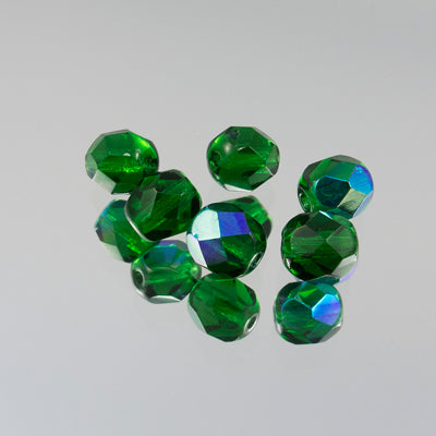 339-89.SLC.jpg 6mm Emerald AB Bead Strand - Firepolished Image