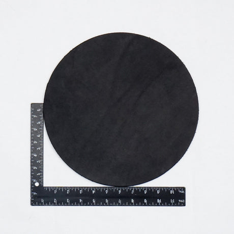 100-12701.SLC.2.jpg 12" Round 8-10oz. Black Hermann Oak Drum Dyed Pre-Cut Image