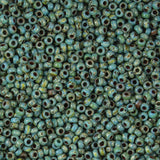 11/0 Seed Beads - Picasso Seaform Green 22g