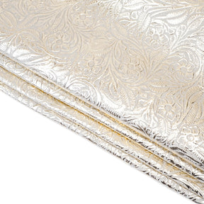 Metallic Floral Cow Sides, Platinum on Bone