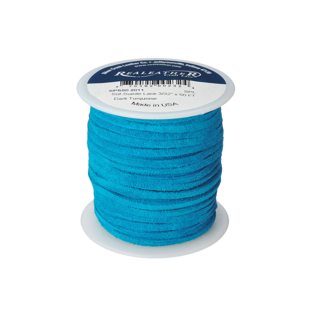 28-9020.SLC.01.jpg Lace Suede Turquoise 3/32" x 50ft Image