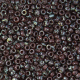 8/0 Seed Beads - Picasso Red Brown Transparent 22g