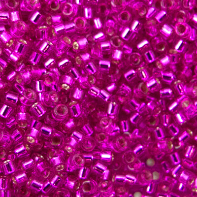 45-1131340.SLC.jpg Delica Bead - Dyed Silver Lined Bright Fuchsia DB1340 Image