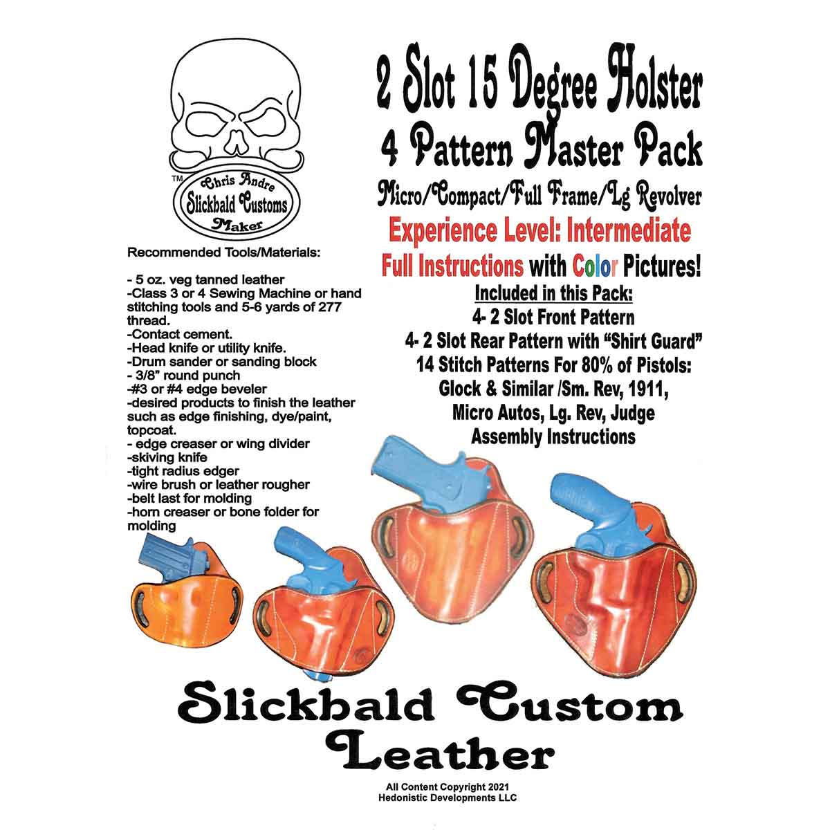 405-004.SLC.01.jpg Slickbald Pattern - 2 Slot Belt Holster Master Pack Image