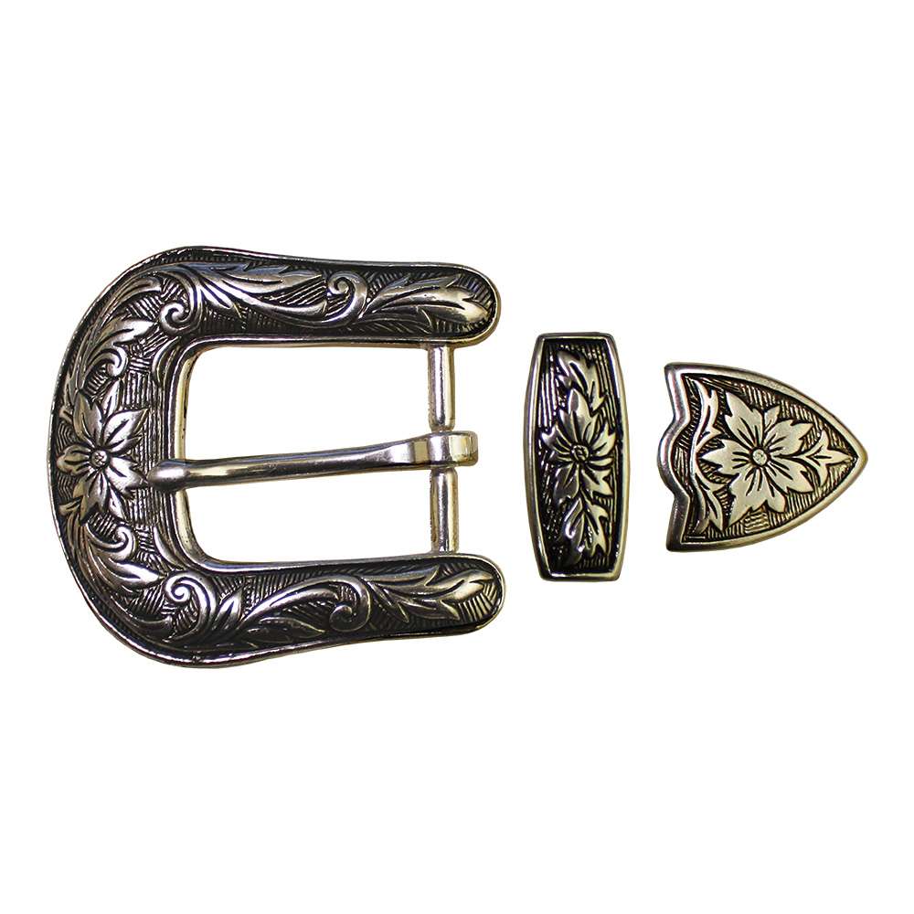 4-187203.SLC.jpg 1" Durango Buckle Set - Antique Silver Plate Image