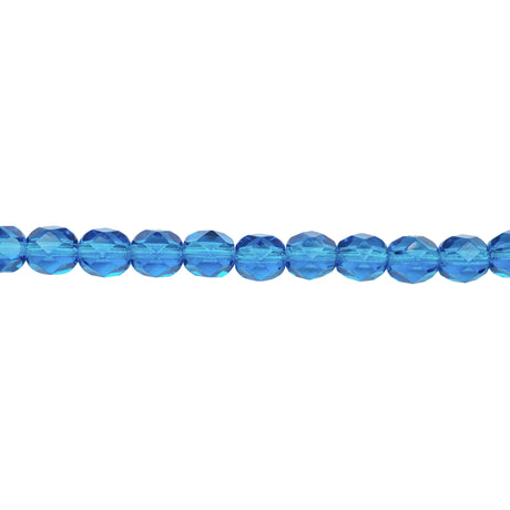 339-78.SLC.1.jpg 6mm Capri Blue Bead Strand - Firepolished Image