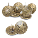 Upholstery Tack - 1-1/4" Star Medallion, Antique Brass