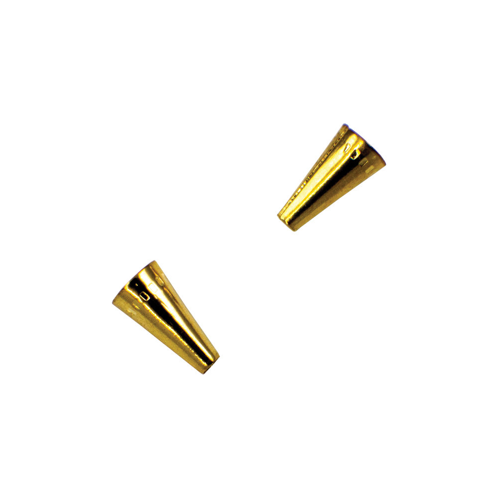 222-304012.SLC.jpg Pair of 1/2" End Cap Cones - Gold Plate Image