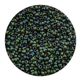11/0 Seed Beads - Matte Metallic Dark Green Iris 8.5g
