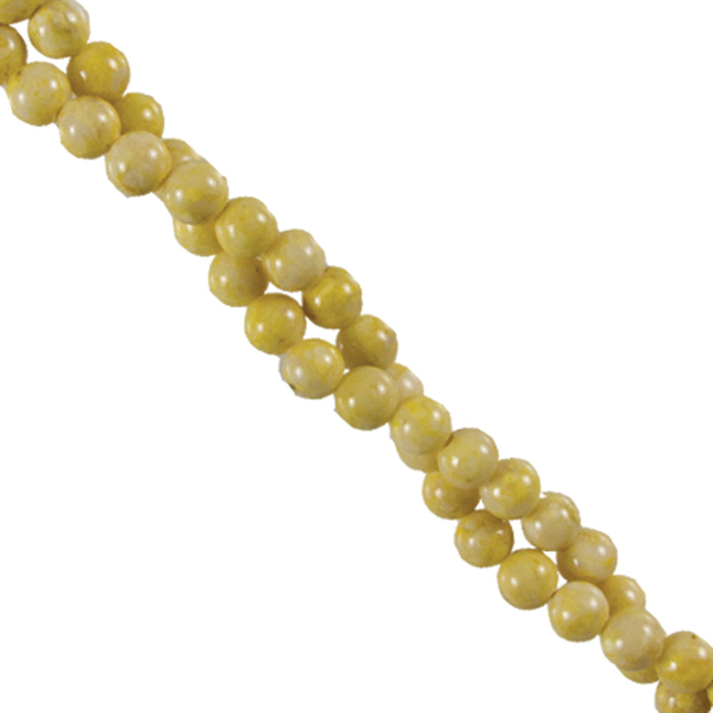 274-15.SLC.jpg 6mm Fossil Round Strand - Yellow Image