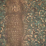 FCEC.Mocha Turquoise.03.jpg Floral Croc Embossed Cow Image