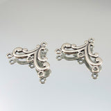 24mm 3 Strand Curls Link - Silver Plate