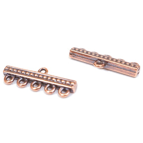26mm 5 Strand Dots Link - Antique Copper