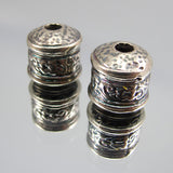11mm Floral Bead Cap - Antique Silver Plate