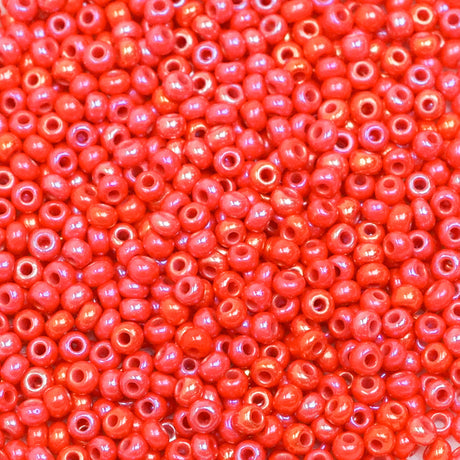 229-1024.SLC.1.jpg Seed Beads 10/0 Opaque Medium Red AB - 20g Image