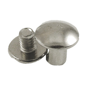 One hundred pack of three eighths inch screw post in nickel plate