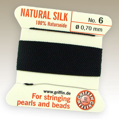 45-0601.SLC.jpg #6 Silk Cord - Black 2 Meters Image