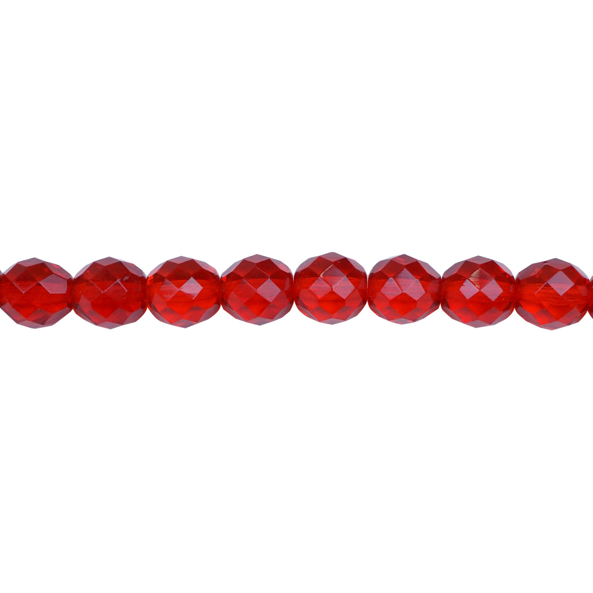 222-4169.SLC.1.jpg 10mm Firepolish Strand - Siam Ruby Image