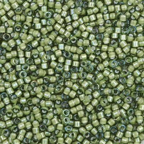 45-1131786.SLC.1.jpg Delica Bead - White Lined Light Green DB1786 Image