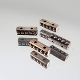 10mm 2 Hole Dots Spacer - Silver Plate