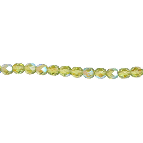 339-87.SLC.1.jpg 6mm Olivine AB Bead Strand - Firepolished Image
