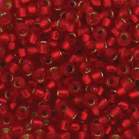 45-8910.SLC.jpg 8/0 Seed Beads - Matte Silver Lined Flame Red 22g Image