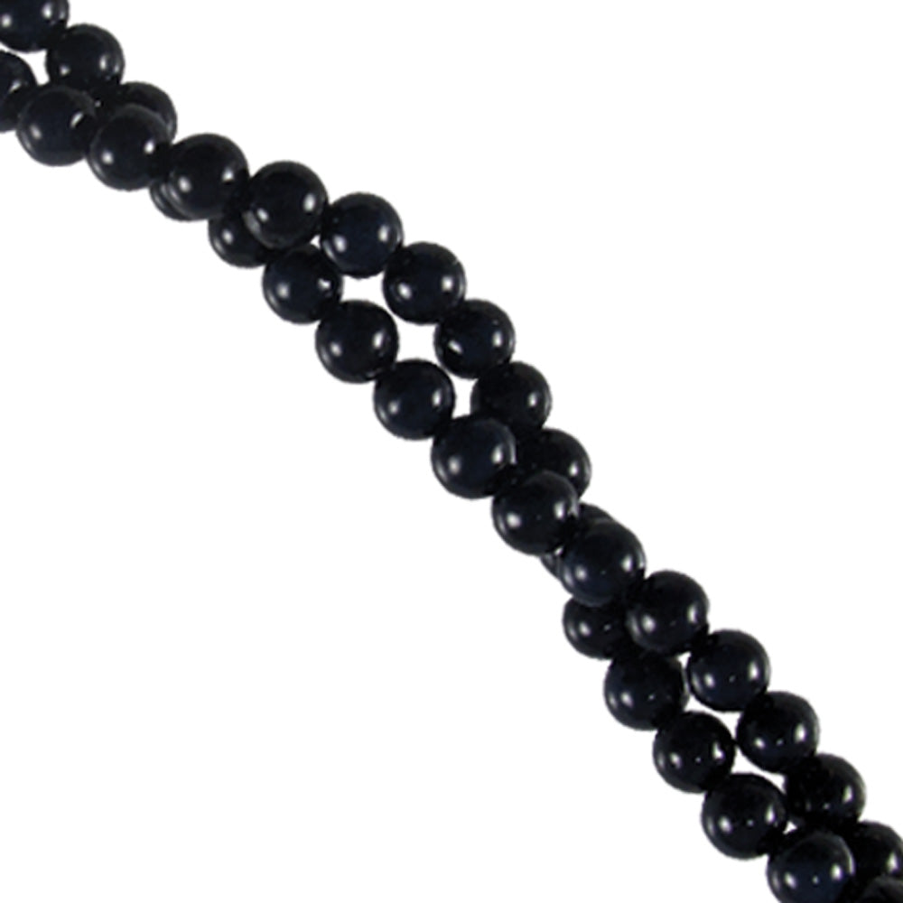 274-18.SLC.jpg 8mm Fossil Round Strand - Black Image