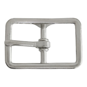 ½" Center Bar Buckle Long - Nickel Plate