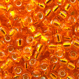 8/0 Seed Beads - Silver Lined Orange 22g
