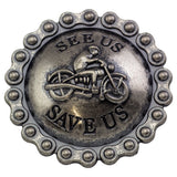1 1/4" See US Save Us Concho - Antique Nickle Plate