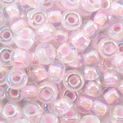 45-69272.SLC.jpg 6/0 Seed Beads - Pink Lined Crystal AB 20g Image