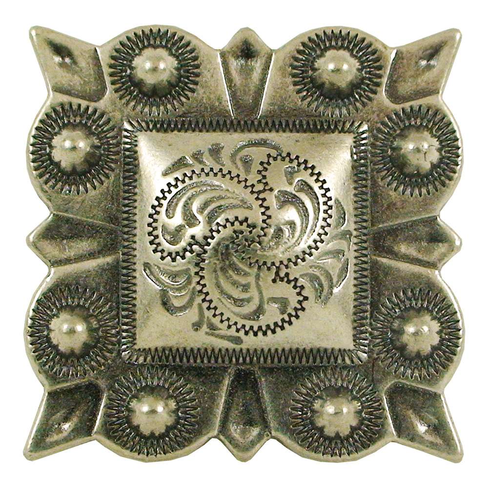 115-232502.SLC.jpg 1" Square Berry Concho - Old Silver Image