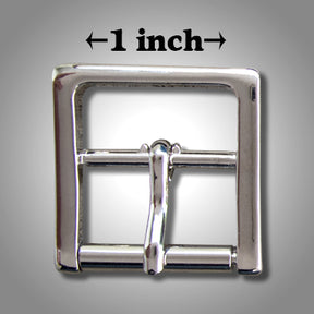 1" Center Bar Roller Buckle - Nickel Plate