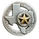 Texas State Concho - Nickel Plate/Gold Plate Star