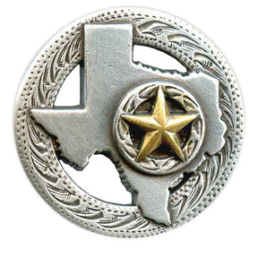 Texas State Concho - Nickel Plate/Gold Plate Star