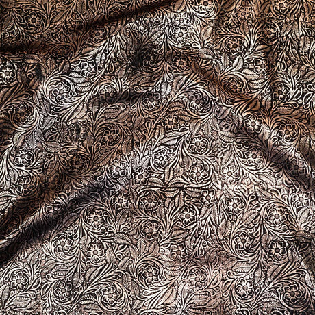 MFC.Rose Gold on Black.03.jpg Metallic Floral Cow Sides Image