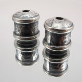 10mm Hammered Bead Cap - Antique Silver Plate