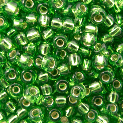 45-8915.SLC.jpg 8/0 Seed Beads - Silver Lined Light Green 22g Image