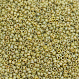 15/0 Seed Beads - Matte Metallic Light Olive 8.2g