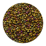 11/0 Seed Beads - Metallic Gold Iris 22g